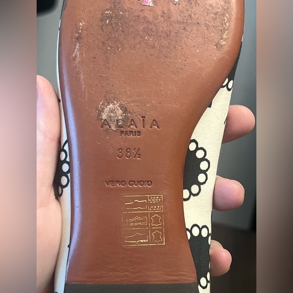 ALAIA PARIS WOMEN'S 38.5 BLACK & WHITE BALLERINA BALLET FLATS - Picture 6 of 16